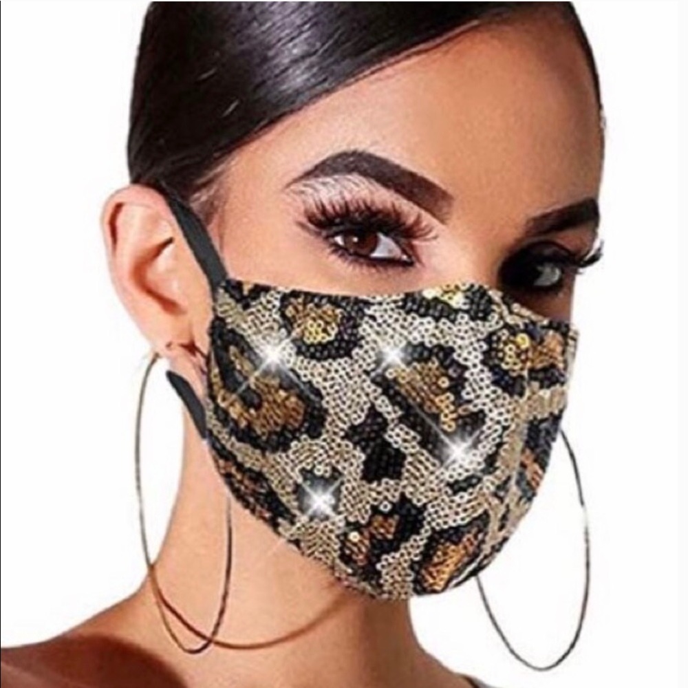 😷 Leopards Print Sequin Mask 😷
